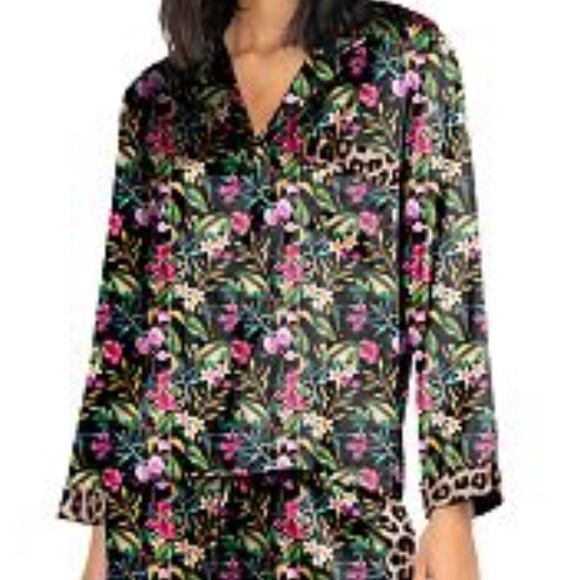 🆕NWT Generation Love Odessa Bold Floral Leopard Satin Pajama Set - Picture 8 of 13